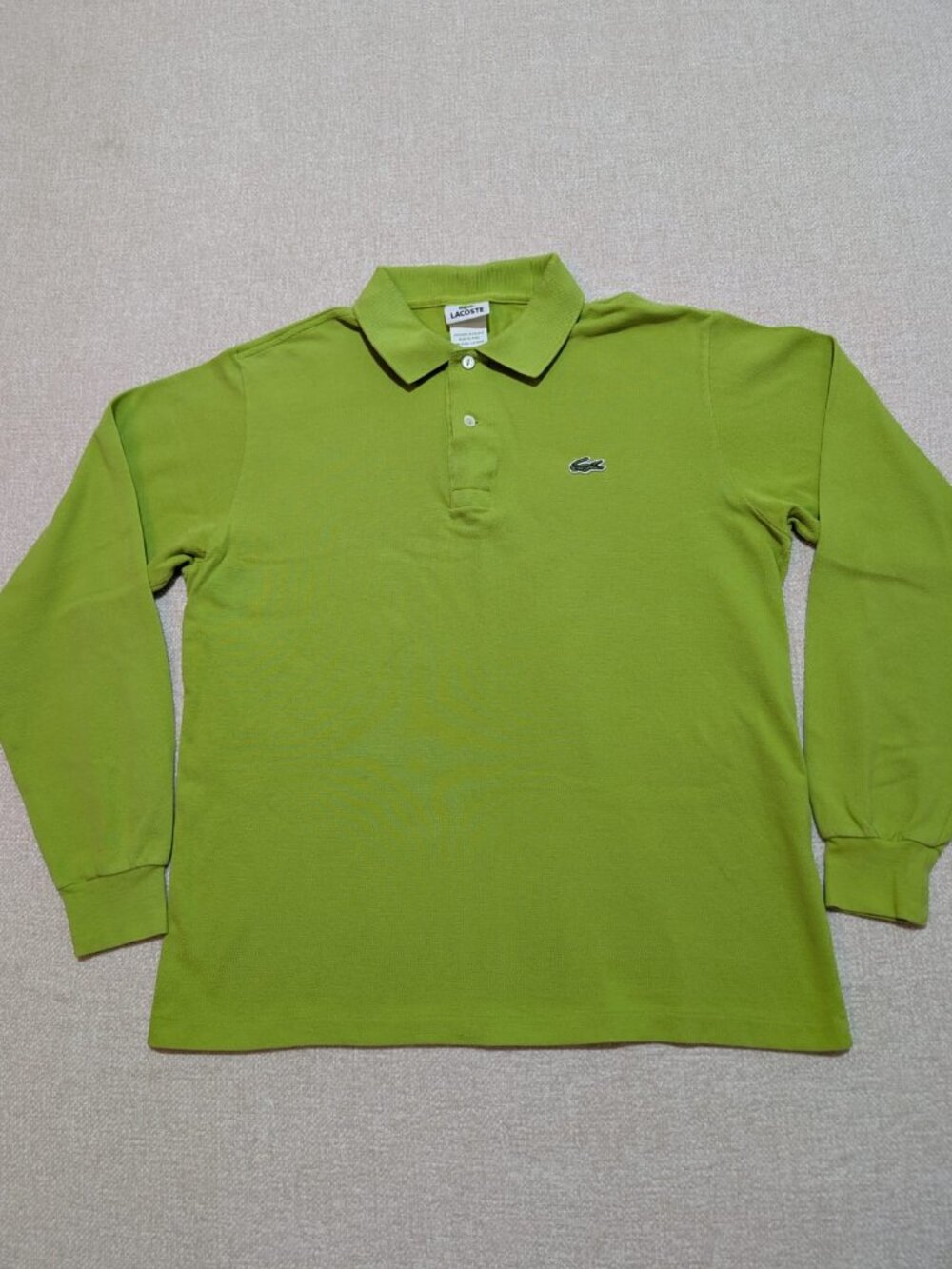 Lacoste Men’s Green Long Sleeve Cotton Pique Polo Shirt Size 4 Medium - Picture 2 of 9
